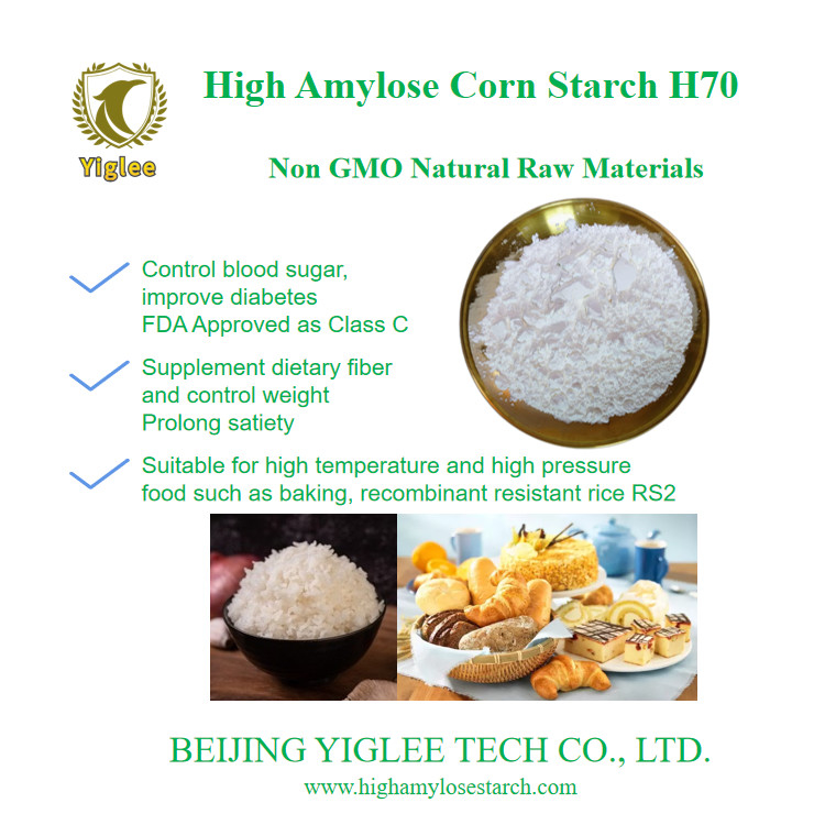 Bắc Kinh YIGLEE TECH Niêm mỡ ngô cao amylose H70 RS2 Niêm mỡ kháng amylose cao không GMO Niêm mỡ GI thấp